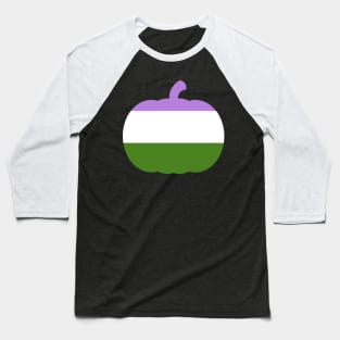 Halloween Pumpkin LGBT Flag Genderqueer Baseball T-Shirt